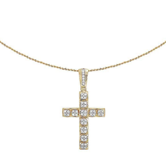 2.5 Inch Lab Grown Diamond 3D Cluster Cross Pendant