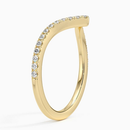 0.18CTW Lab Grown Diamond Cheveron Wedding Band