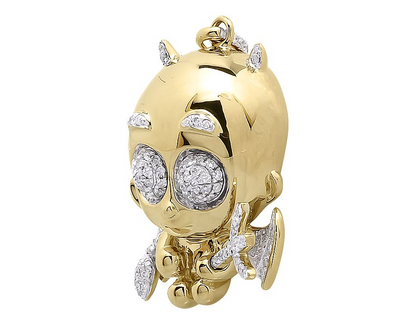 10K Gold Lab Grown Diamond Naughty Cupid Angel Pendant