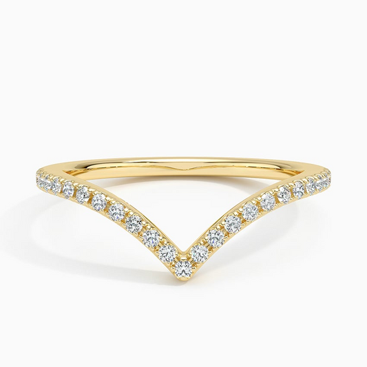 0.18CTW Lab Grown Diamond Cheveron Wedding Band