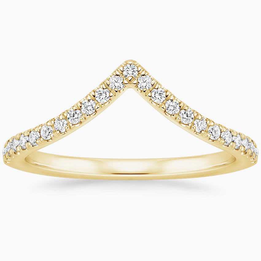 0.18CTW Lab Grown Diamond Cheveron Wedding Band