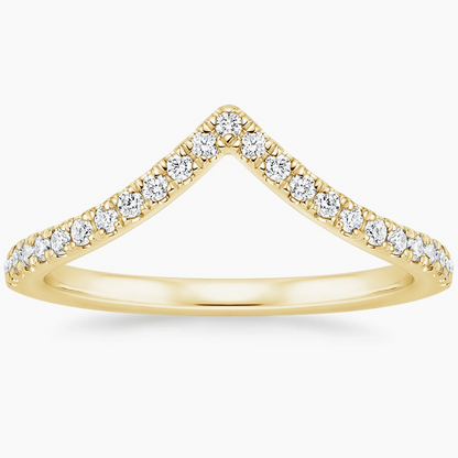 0.18CTW Lab Grown Diamond Cheveron Wedding Band
