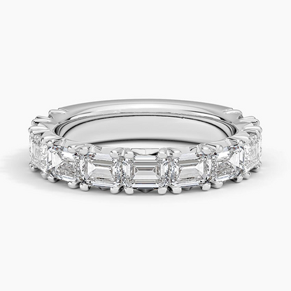 2.53CTW Emerald Lab Groen Diamond Prong Set Wedding Band