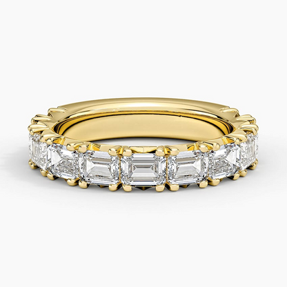 2.53CTW Emerald Lab Groen Diamond Prong Set Wedding Band