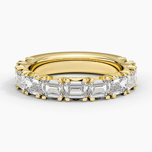 2.53CTW Emerald Lab Groen Diamond Prong Set Wedding Band