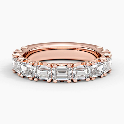 2.53CTW Emerald Lab Groen Diamond Prong Set Wedding Band
