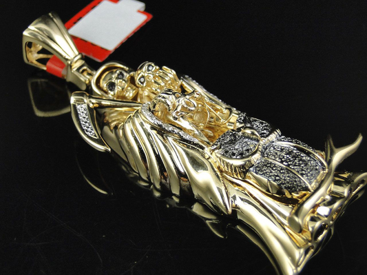 14K Gold Grim Reaper Lab Grown Diamond Pendant