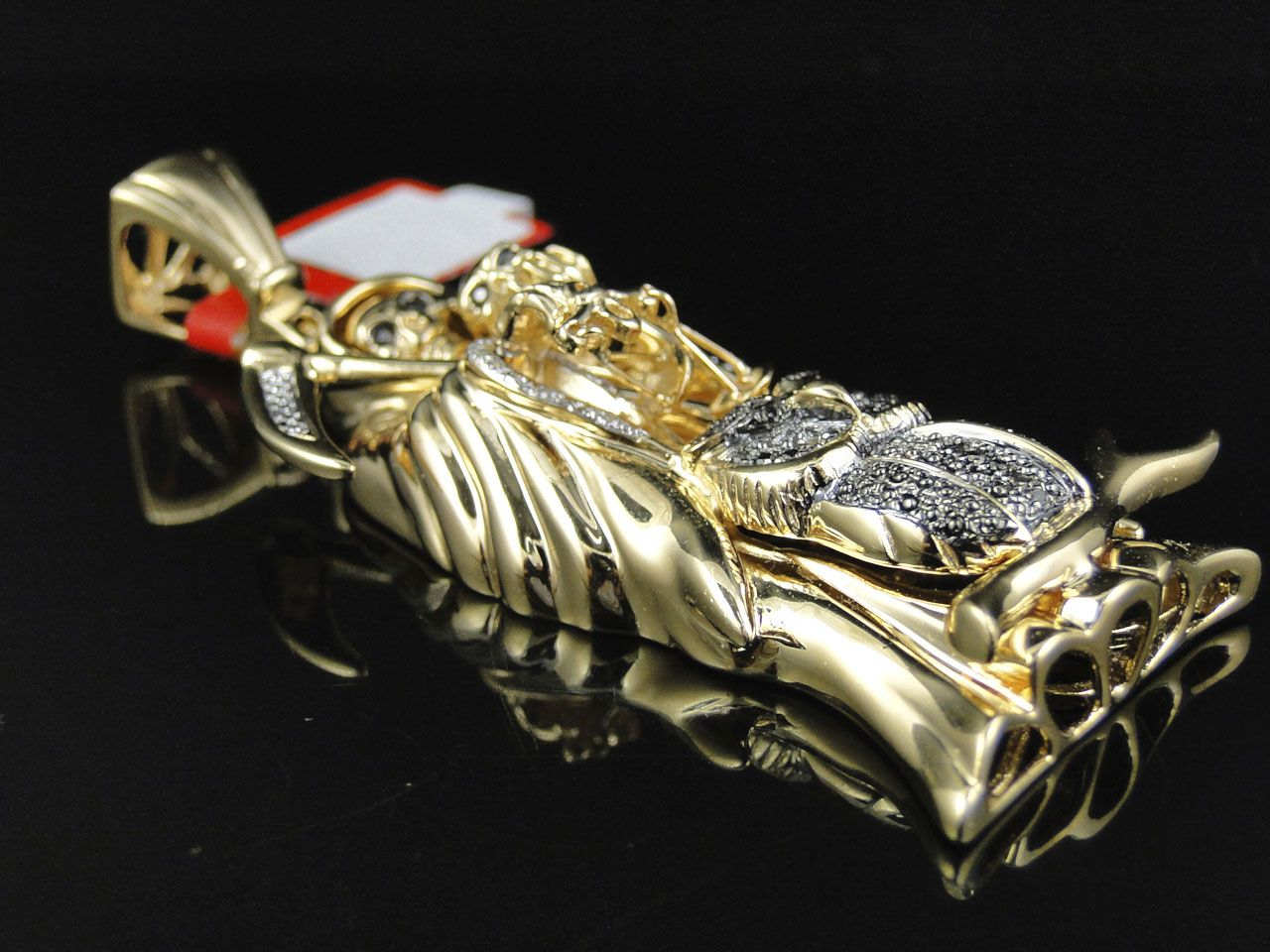 14K Gold Grim Reaper Lab Grown Diamond Pendant