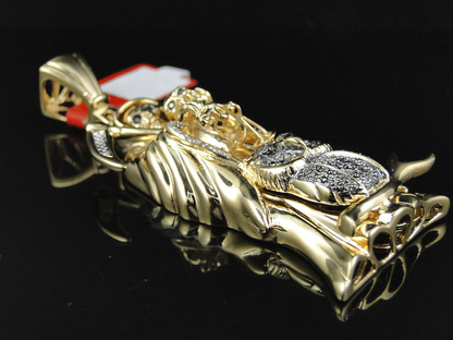 14K Gold Grim Reaper Lab Grown Diamond Pendant