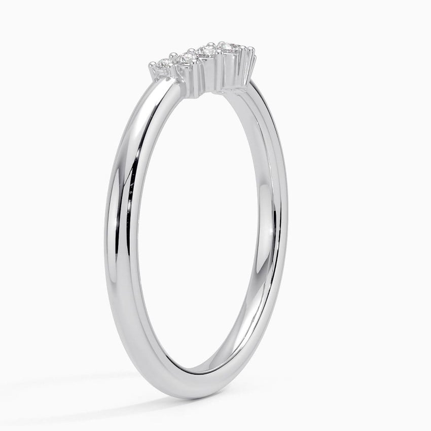 0.07CTW Lab Grown Diamond Curved Wedding Band
