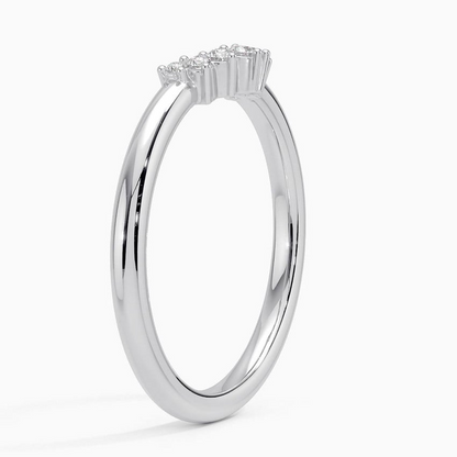 0.07CTW Lab Grown Diamond Curved Wedding Band