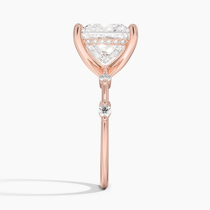 11/4Ct Princess Lab grown Diamond Hidden Halo Diamond Ring