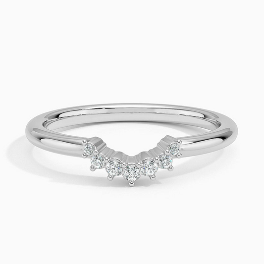 0.07CTW Lab Grown Diamond Curved Wedding Band
