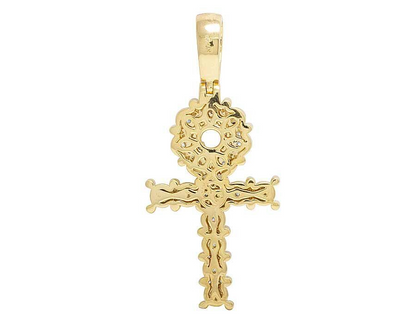 2 Inch Lab Grown Diamond Egyptian Cluster Ankh Cross Pendant