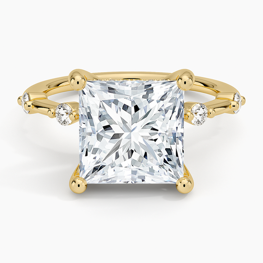 11/4Ct Princess Lab grown Diamond Hidden Halo Diamond Ring