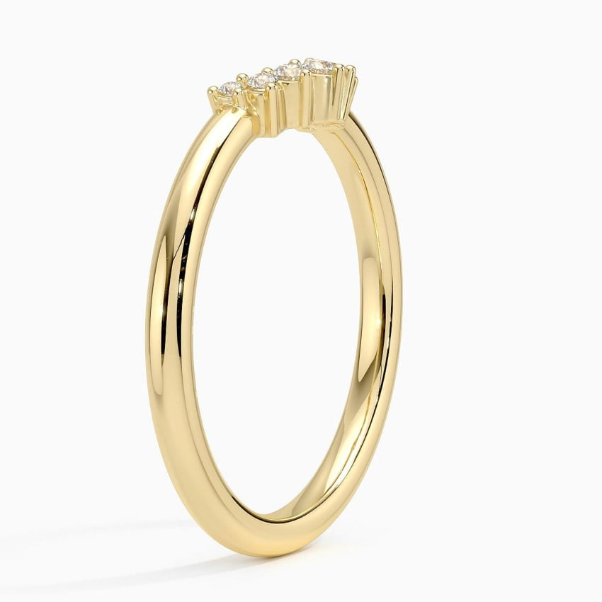 0.07CTW Lab Grown Diamond Curved Wedding Band