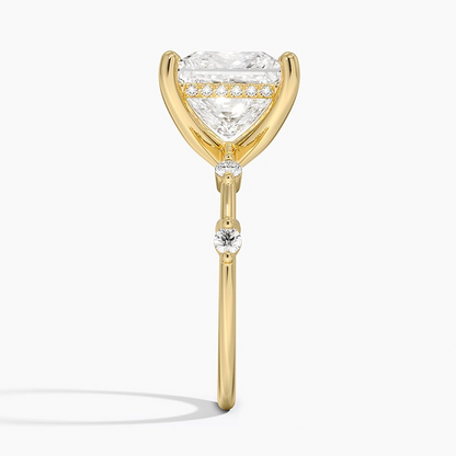 11/4Ct Princess Lab grown Diamond Hidden Halo Diamond Ring