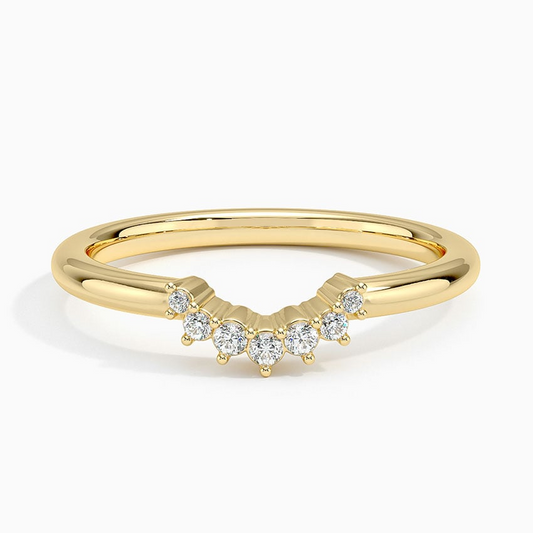 0.07CTW Lab Grown Diamond Curved Wedding Band