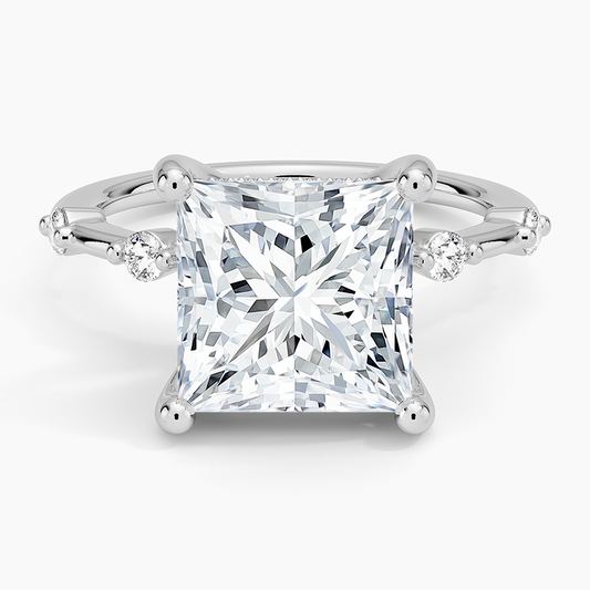 11/4Ct Princess Lab grown Diamond Hidden Halo Diamond Ring