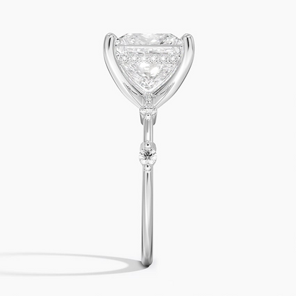 11/4Ct Princess Lab grown Diamond Hidden Halo Diamond Ring