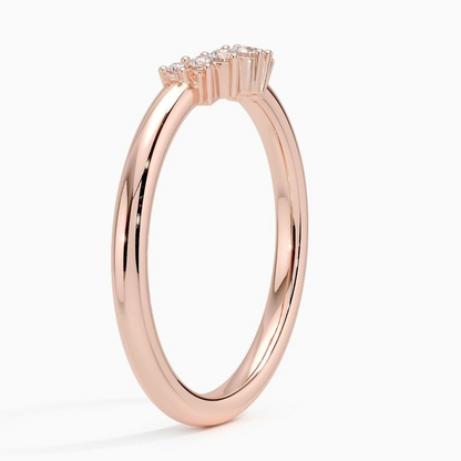0.07CTW Lab Grown Diamond Curved Wedding Band