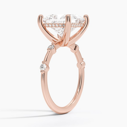 11/4Ct Princess Lab grown Diamond Hidden Halo Diamond Ring