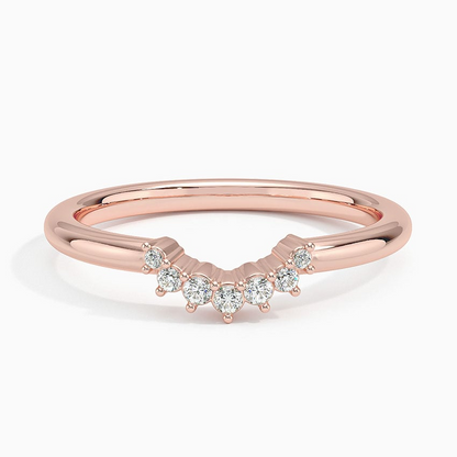 0.07CTW Lab Grown Diamond Curved Wedding Band