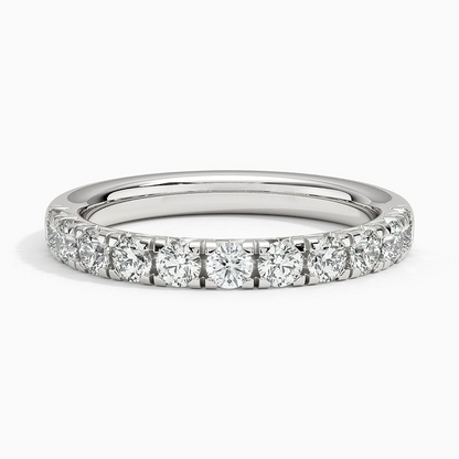 0.64 CTW 18k Gold Lab Gown Diamond Half Coverage Wedding Band