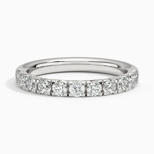 0.64 CTW 18k Gold Lab Gown Diamond Half Coverage Wedding Band