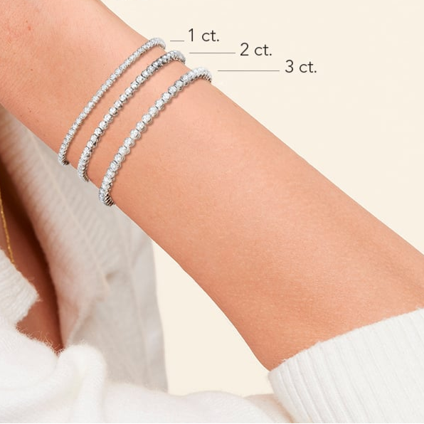 2CTW 7 inch Three Prong Lab Grown Diamond Tennis Bracelet