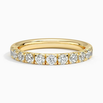 0.64 CTW 18k Gold Lab Gown Diamond Half Coverage Wedding Band