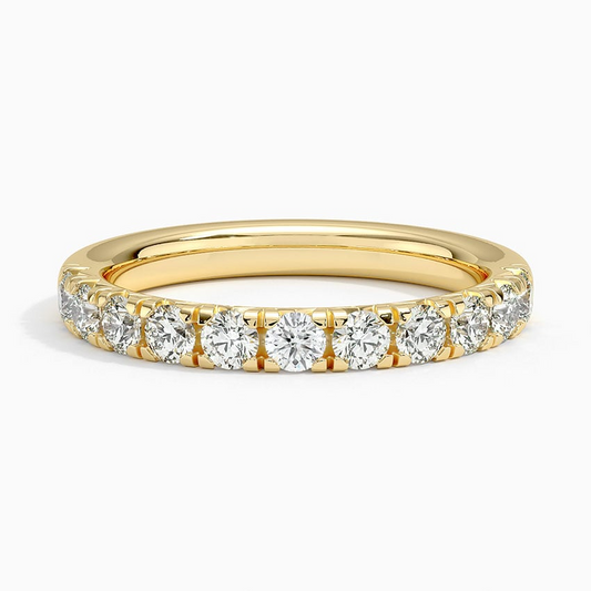 0.64 CTW 18k Gold Lab Gown Diamond Half Coverage Wedding Band
