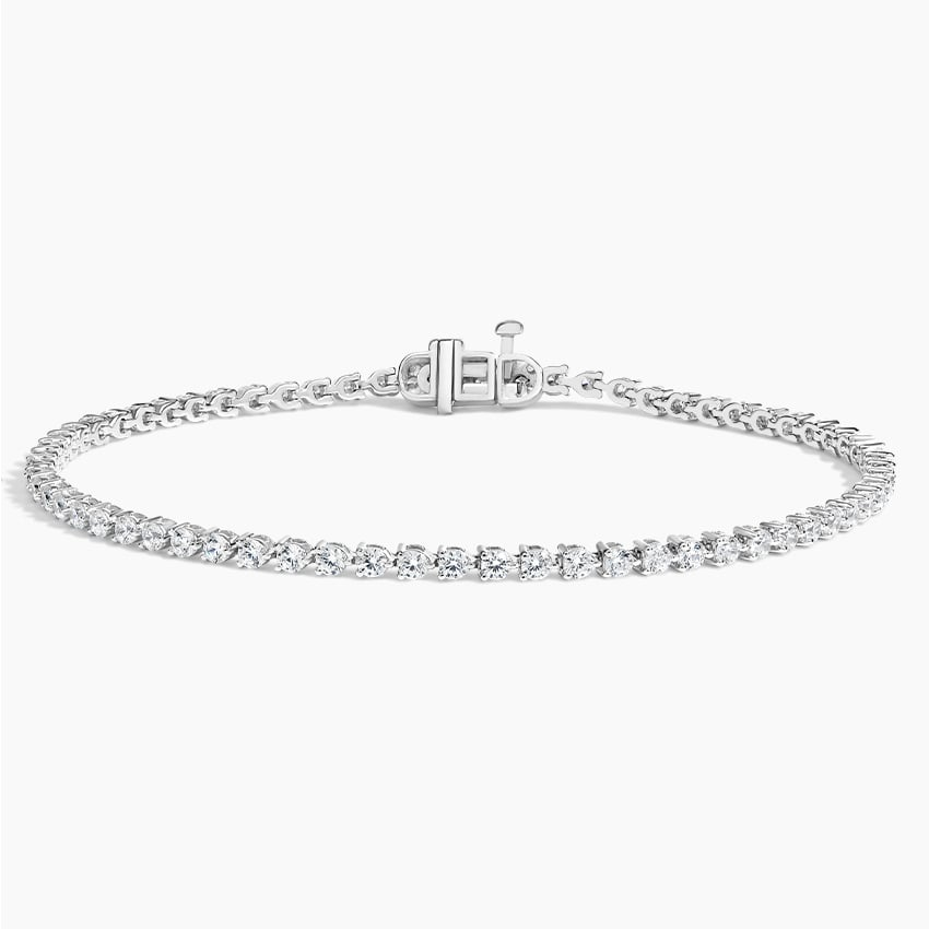 2CTW 7 inch Three Prong Lab Grown Diamond Tennis Bracelet