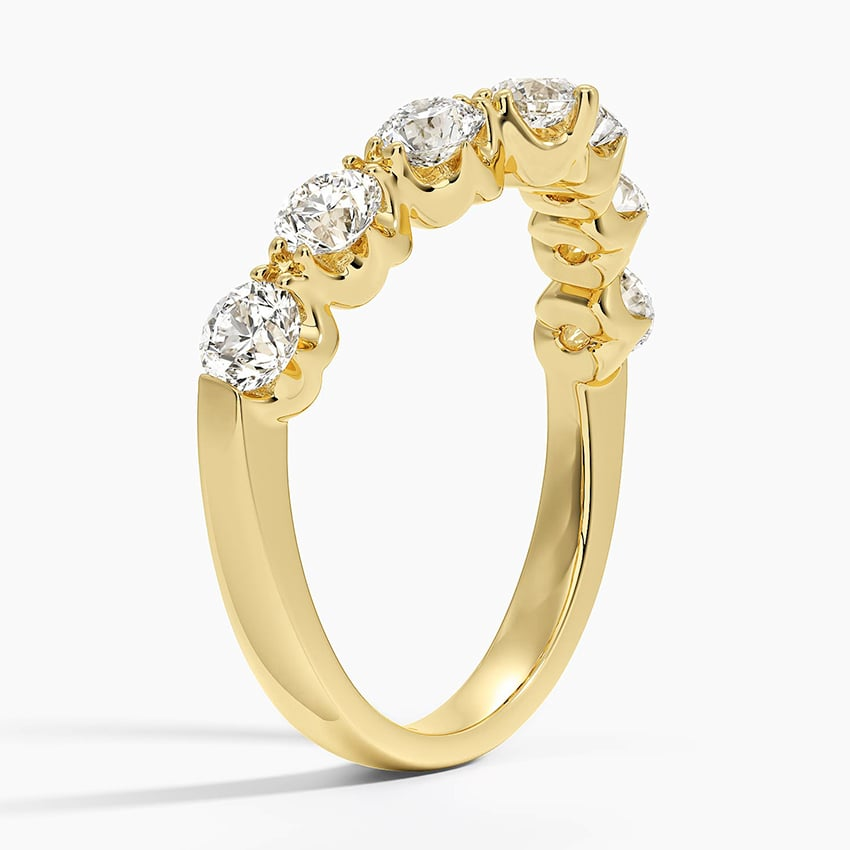 0.95CTW Round Lab Grown Diamond Chevron Fancy Wedding Band