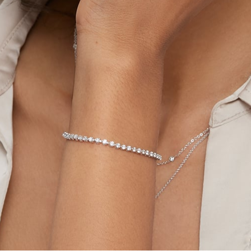 2CTW 7 inch Three Prong Lab Grown Diamond Tennis Bracelet