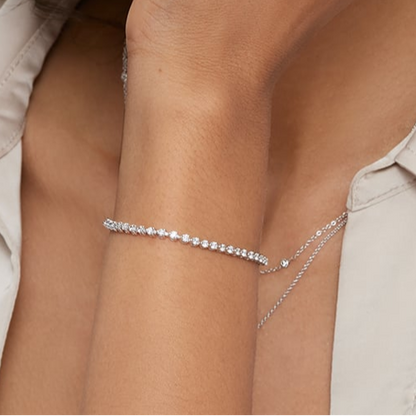 2CTW 7 inch Three Prong Lab Grown Diamond Tennis Bracelet