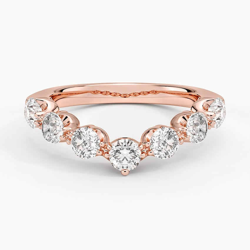 0.95CTW Round Lab Grown Diamond Chevron Fancy Wedding Band