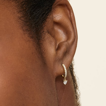 1/3 CTW Heart Shaped Lab Grown Diamond Huggie Earrings