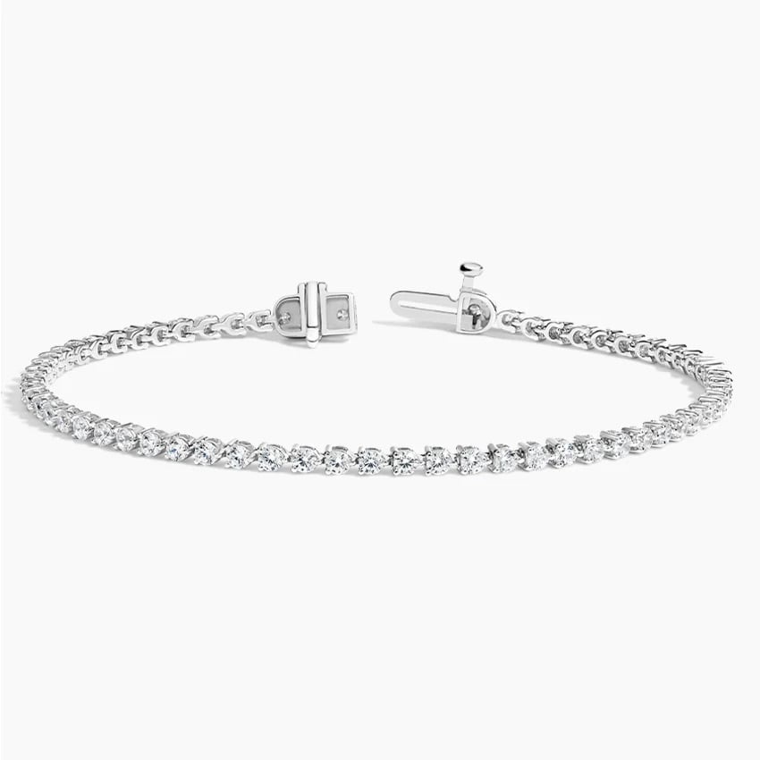 2CTW 7 inch Three Prong Lab Grown Diamond Tennis Bracelet
