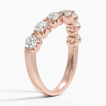 0.95CTW Round Lab Grown Diamond Chevron Fancy Wedding Band