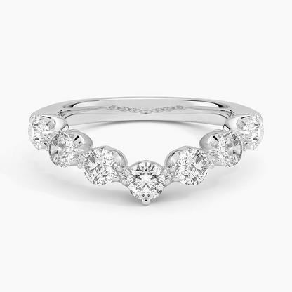 0.95CTW Round Lab Grown Diamond Chevron Fancy Wedding Band