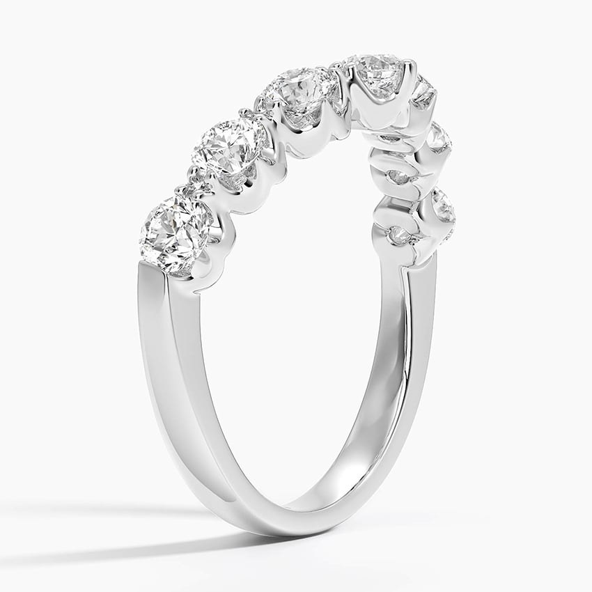 0.95CTW Round Lab Grown Diamond Chevron Fancy Wedding Band