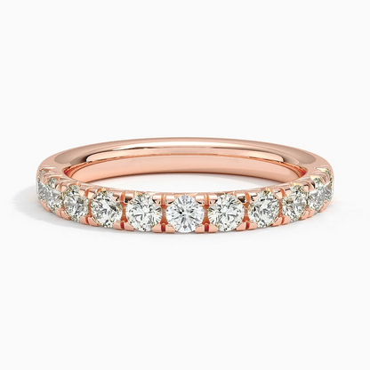 0.64 CTW 18k Gold Lab Gown Diamond Half Coverage Wedding Band