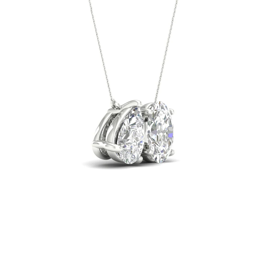 2 CTW Lab Grown Diamond Pear And Oval Pendant