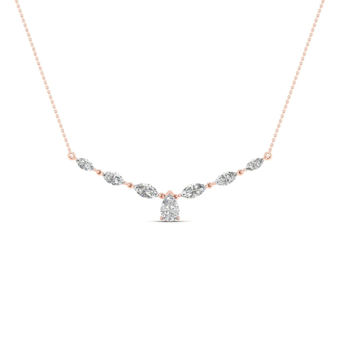 2.33CTW Pear Marquise Lab Grown Diamond Chain Necklace