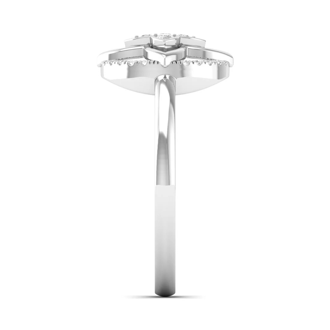 0.12Ctw Lab Grown Diamond Flower Ring