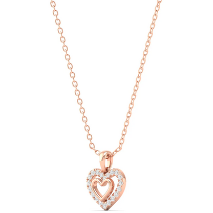 0.15CTW Lab Grown Diamond Heart Pendant