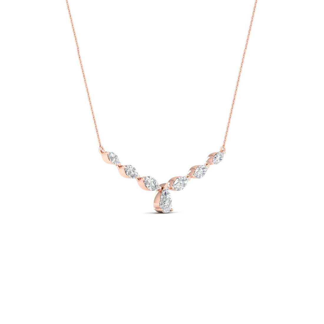 2.33CTW Pear Marquise Lab Grown Diamond Chain Necklace
