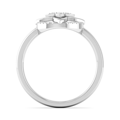 0.12Ctw Lab Grown Diamond Flower Ring