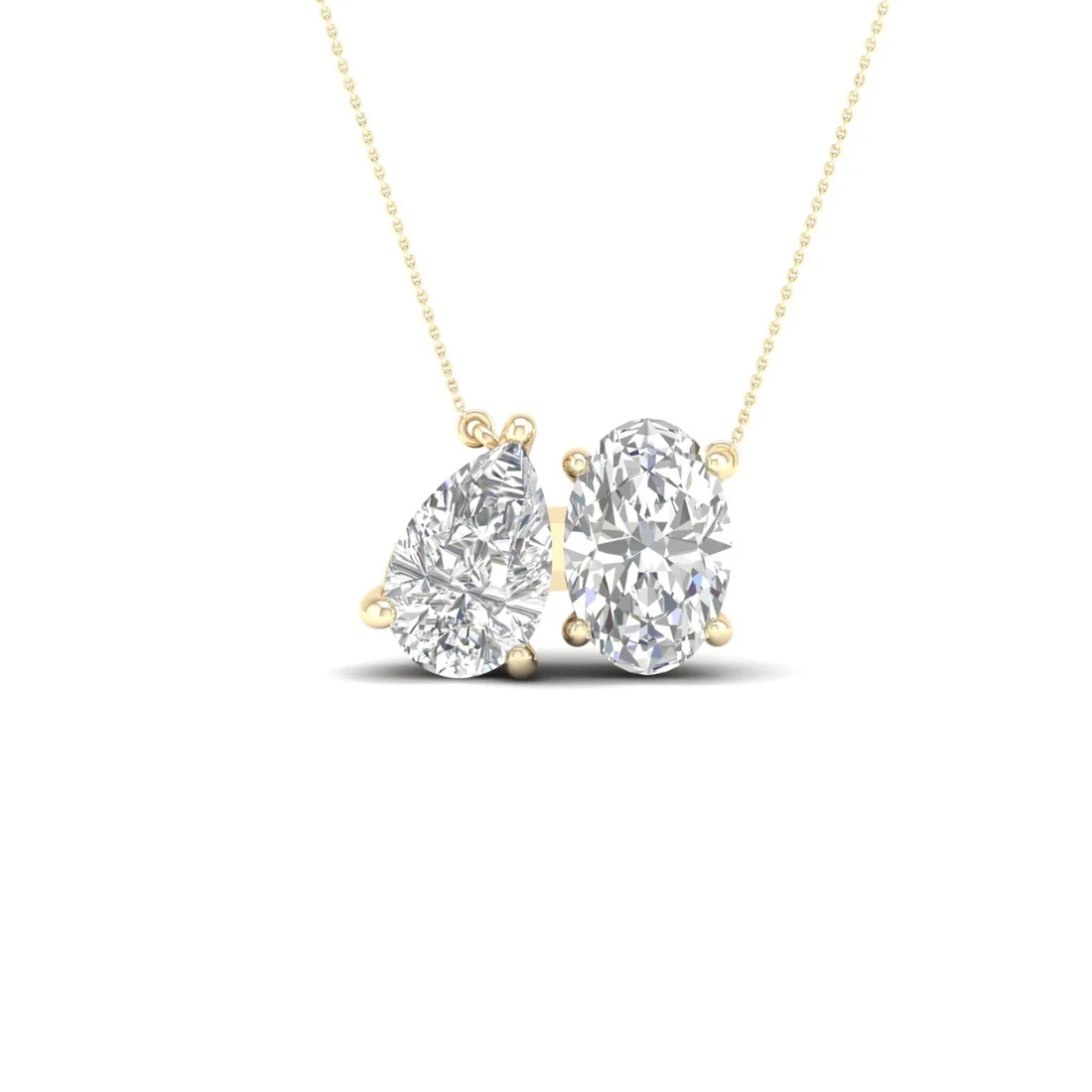 2 CTW Lab Grown Diamond Pear And Oval Pendant